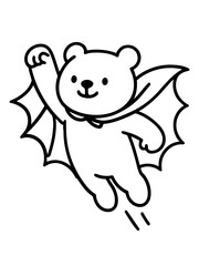 Fototapeta premium Superhero Bear: A cartoon illustration of a superhero bear soaring through the air, his cape billowing behind him, ready to save the day.