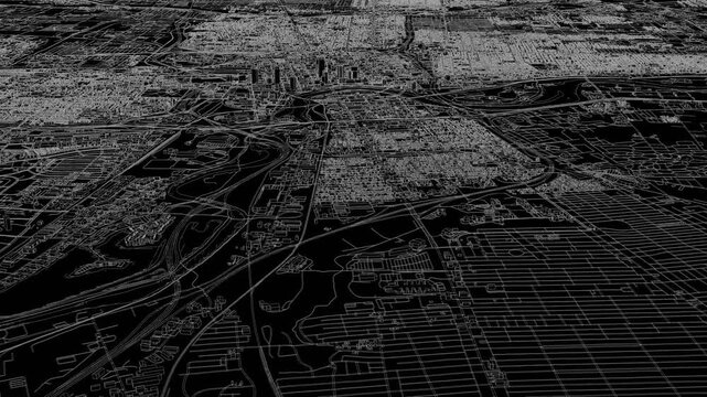 3D looped animation of city - Columbus Ohio USA