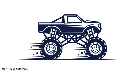 Monster Truck Vector Illustration - Off-Road Vehicle with Large Tires © hidayati