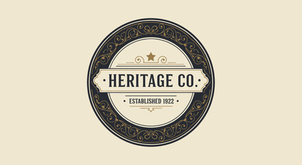 Vintage Heritage Co. Established 1833 Logo Design. © Yann