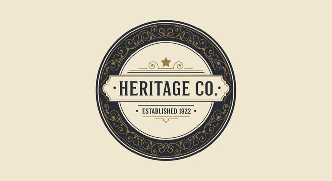 Vintage Heritage Co. Established 1833 Logo Design.