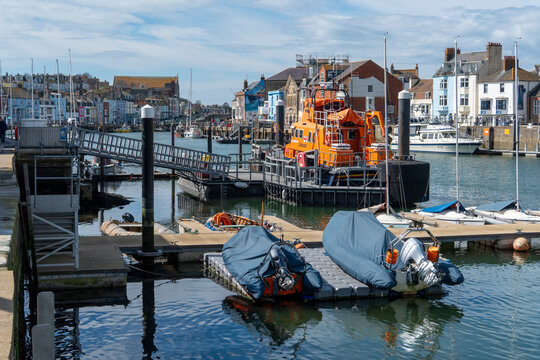 Weymouth,Dorset, UK, 31st March 2026 - A busy Weymouth scene with the RNLI lifeboat, Ernest and Mabel