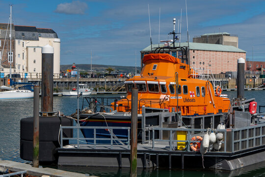 Weymouth,Dorset, UK, 31st March 2026 - A busy Weymouth scene with the RNLI lifeboat, Ernest and Mabel and the theatre in the background