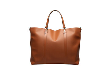 Naklejka premium Brown leather tote bag for everyday fashion and luxury style, featuring sturdy handles and spacious design