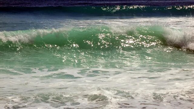 Slow motion of waves breaking on a beach on the Osa Peninsula,  Costa Rica