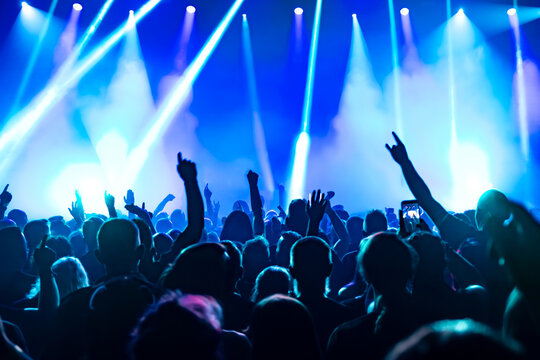 crowd of people dancing at concert