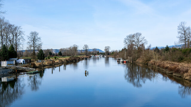 Scenic Alouette river landscape, BC Canada