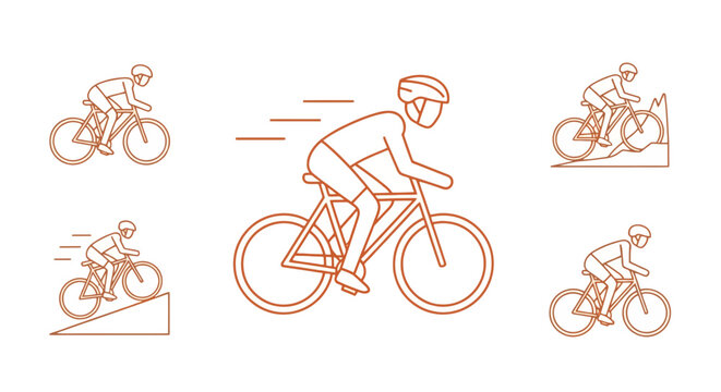 Cyclist riding bicycle fast motion.