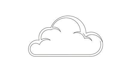 Fototapeta premium Simple Cloud Icon Line Drawing.