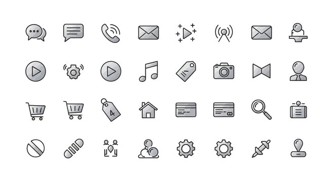 Collection of various web icons.