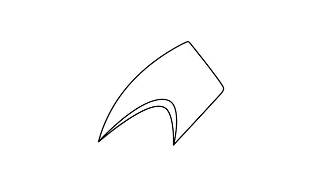 Simple black line art tooth shape.