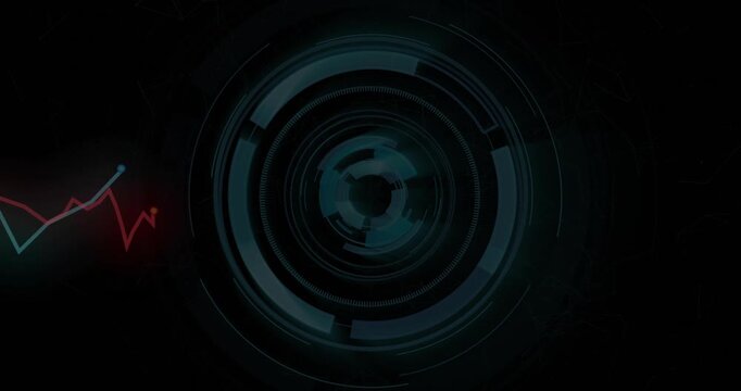 Startup activating teal rings rotating clockwise and waveform pulsing for data scan visualization