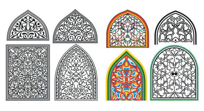 Ornate Architectural Window Designs: Stained Glass & Metal Grilles