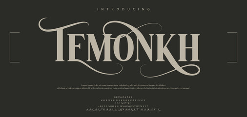 LEMONKH Luxurious serif display font with flowing strokes, perfect for luxury branding and product packaging © Mr.Bunny