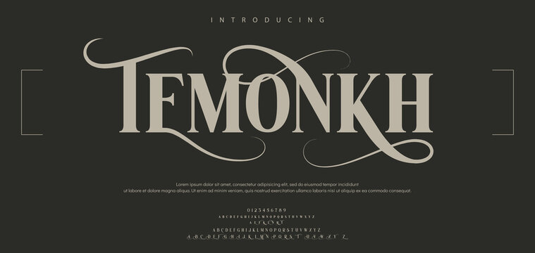 LEMONKH Luxurious serif display font with flowing strokes, perfect for luxury branding and product packaging