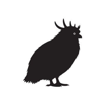 Black Great potoo Silhouette Vector, High Quality Illustration on White Background