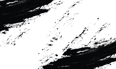 Naklejka premium Abstract black grunge texture of black paint. A layer for use in design. Vector brush grunge texture. design brush strokes. Overlay texture. Faded black-white dyed paper texture. Sketch grunge design.