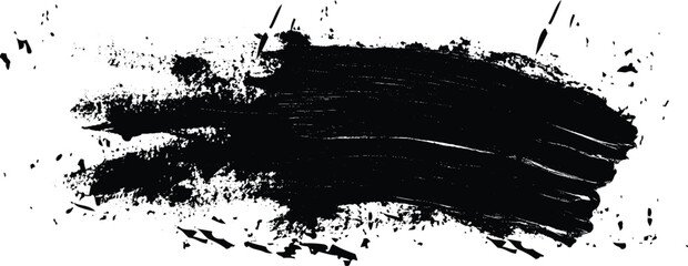 Naklejka premium Abstract black grunge texture of black paint. A layer for use in design. Vector brush grunge texture. design brush strokes. Overlay texture. Faded black-white dyed paper texture. abstract design.