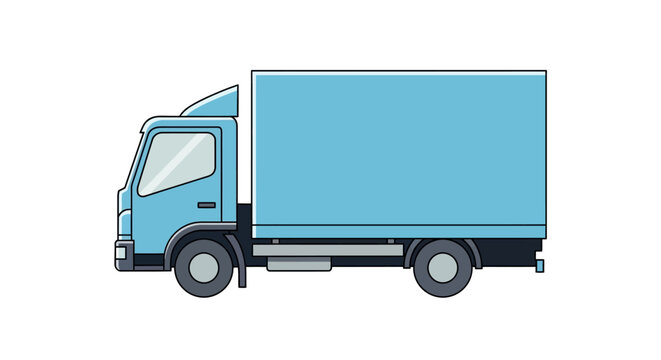 Large blue delivery truck vehicle.