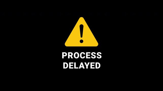 Process Delayed Warning Icon With Yellow Triangle Caution Symbol For System Alerts And Error Notifications_1