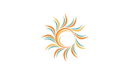 Obraz premium Colorful Sun Symbol Graphic Design Element.
