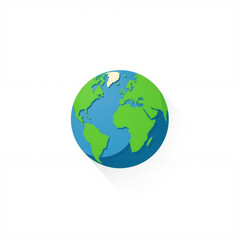 Fototapeta premium Colorful globe illustration in a minimalist style on a white background
