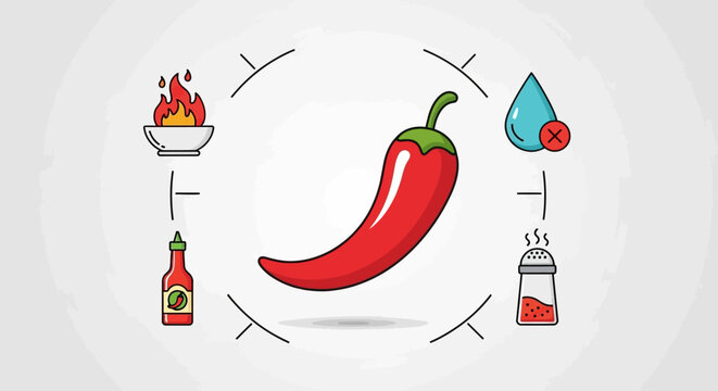 Red hot chili pepper spice ingredient.