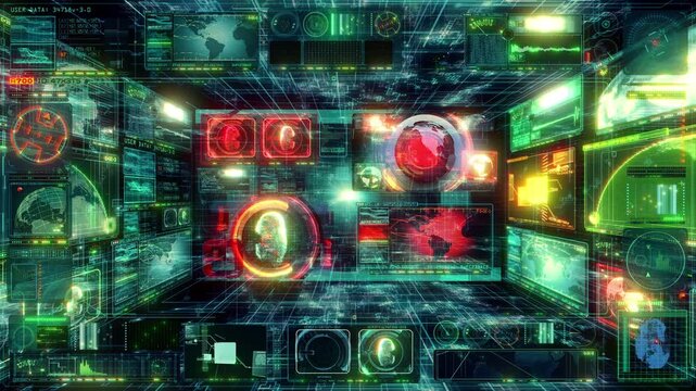 Futuristic Tech GUI HUD Graphics Pack with Multiple Data Screens - 4K