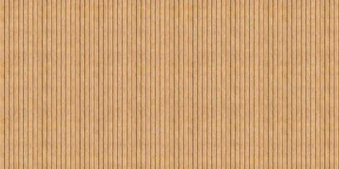 Fotobehang Hout Brown wood panel seamless texture background. Natural brown wooden plank fence. Vertical lath slat siding strips.  © Lawrey