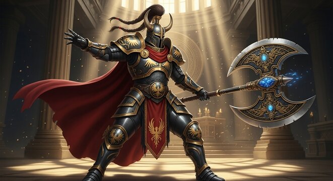 Knight warrior with axe