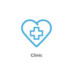 Fototapeta premium Blue heart with medical cross symbol.