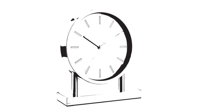 Modern Analog Clock with Minimalist Design on Stand.