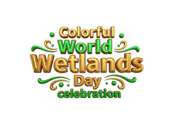 Naklejka premium Colorful world wetlands day celebration isolated on transparent background