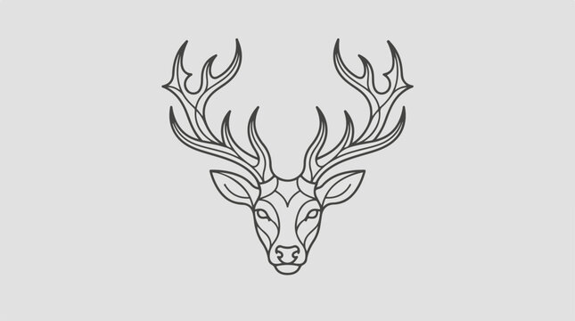 Deer Head with Large Antlers.