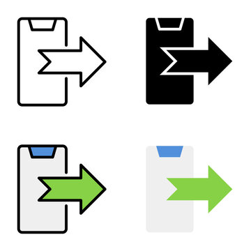 outgoing data icon collection of various styles for design branding, print and digital media