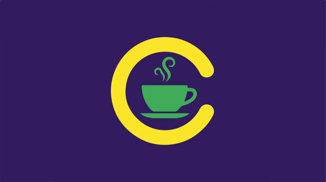 Green Tea Cup Logo Design.