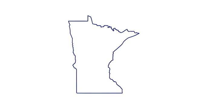 Minnesota state outline map silhouette