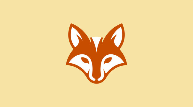 Orange Fox Head Illustration Closeup.
