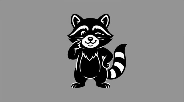 Raccoon Cartoon Character Illustration.