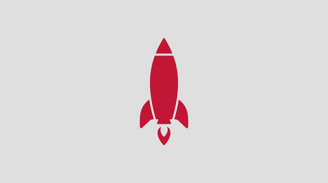 Rocket Ship Icon Launching High.