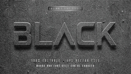 Fototapeta premium Black Editable text effect with natural stone background