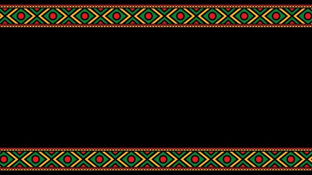 animation tribal decorative border with alpha channel