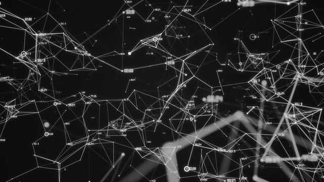 Abstract Data Visualization With Linked Nodes In Digital Space