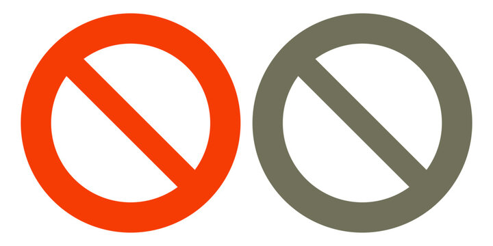 red circle sign for prohibition, stop, danger. stop sign	