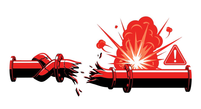 Red dynamite stick explosive detonation. Vector Illustrations. EPS Editable