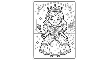 Little girl wearing a crown dress. © Apolobay