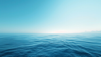 Fototapeta premium Calm Ocean Background with Copy Space, Minimal Sea and Sky