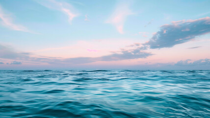 Fototapeta premium Calm Ocean Background with Copy Space, Minimal Sea and Sky