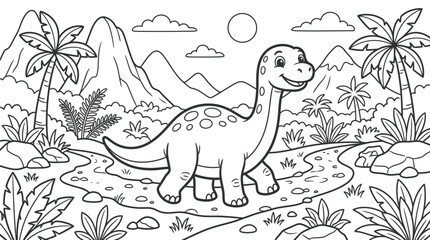 Dinosaur standing alone in landscape. © Payu
