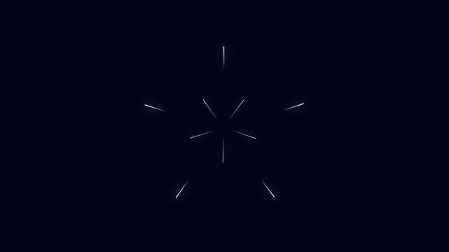 burst explosion, single line blast Explosive Burst Animation for Video Decoration, white cartoon firework shape Motion Graphic, line burst pop up on black background